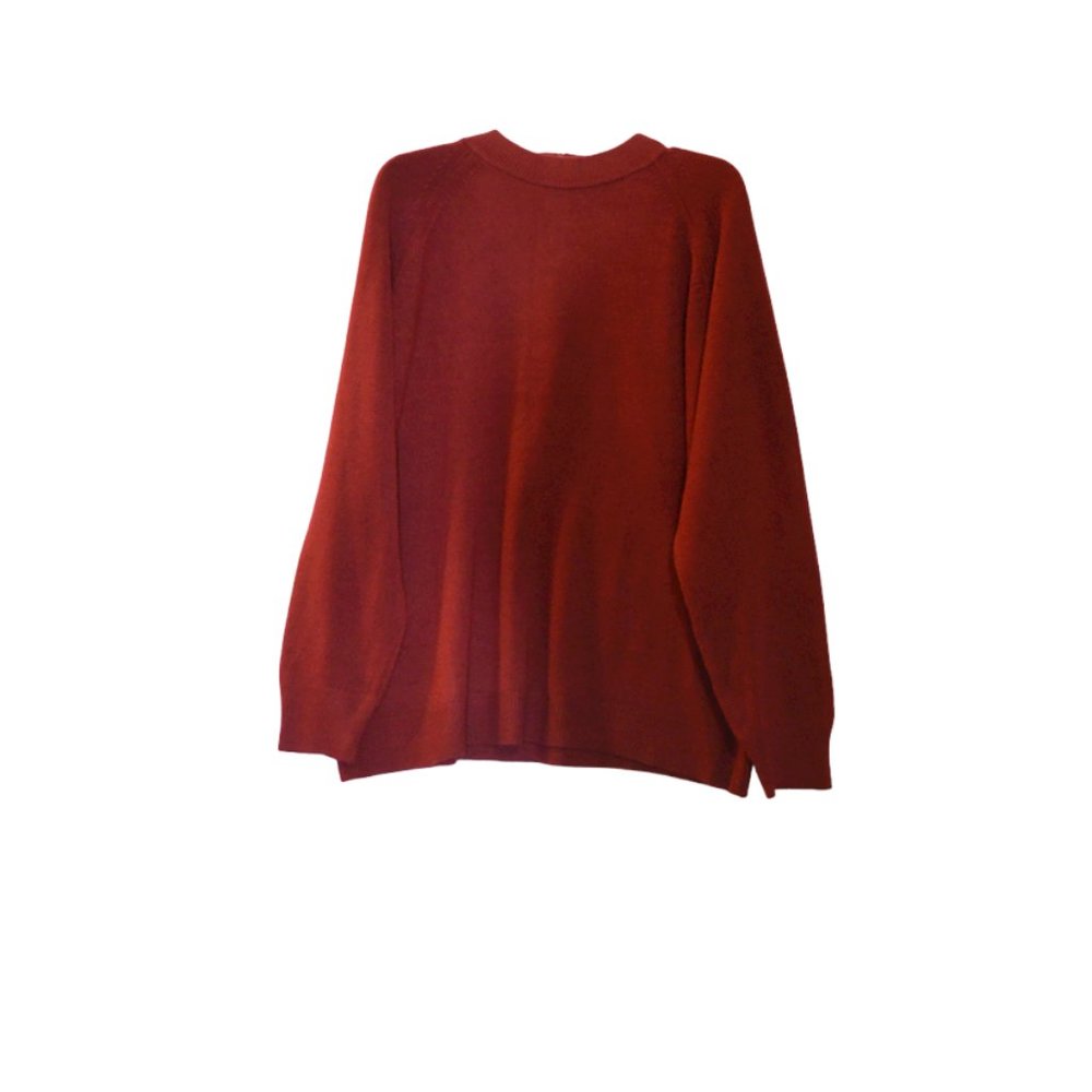 Sara Bentley Knit Soft Acrylic Scarlet Red Long Sleeve Sweater XL